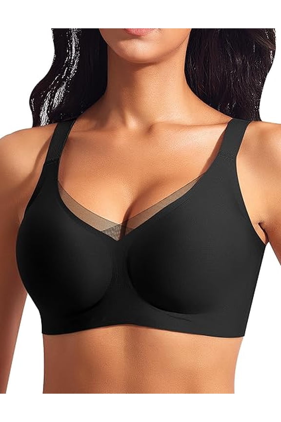 Wireless Bras for Women Mesh Crossover Bras Seamless Full Coverage No Underwire Comfortable Supportive Everyday Bra