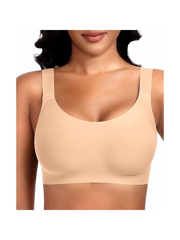 Wireless Bras for Women No Underwire Seamless Full Coverage Comfortable Everyday Bra with Medium Support