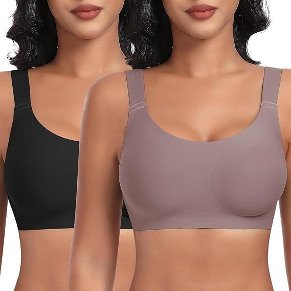 Werena Wireless Bras for Women No Underwire Seamless Full Coverage Comfortable Everyday Bra with Medium Support