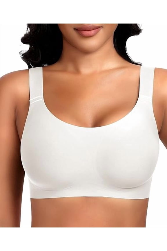 Wireless Bras for Women No Underwire Seamless Full Coverage Comfortable Everyday Bra with Medium Support