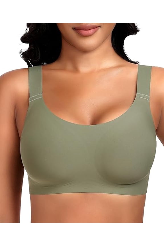 Wireless Bras for Women No Underwire Seamless Full Coverage Comfortable Everyday Bra with Medium Support