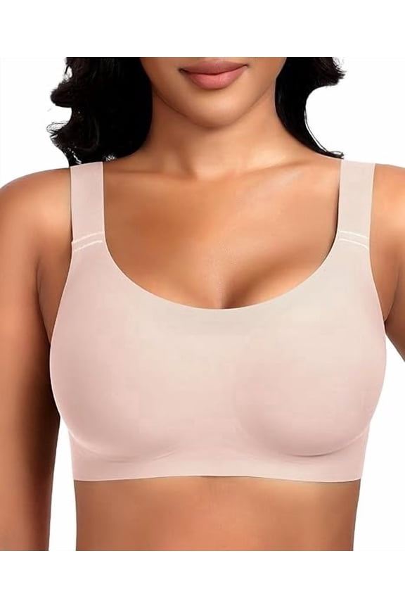 Wireless Bras for Women No Underwire Seamless Full Coverage Comfortable Everyday Bra with Medium Support