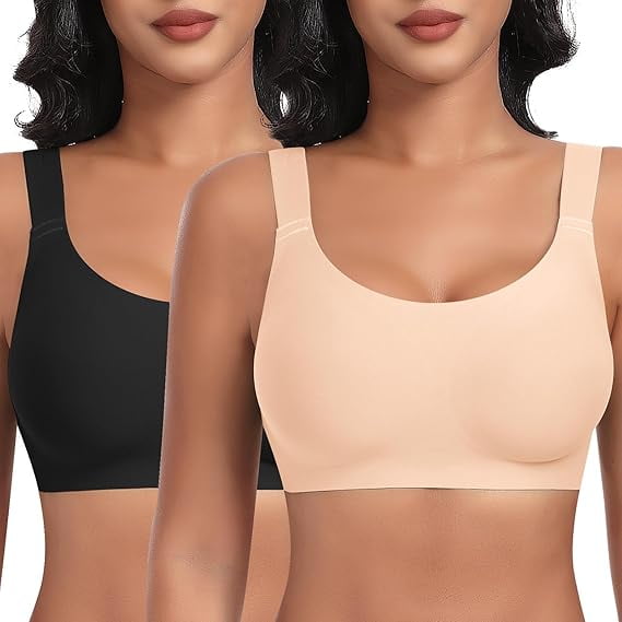 Werena Wireless Bras for Women No Underwire Seamless Full Coverage Comfortable Everyday Bra with Medium Support