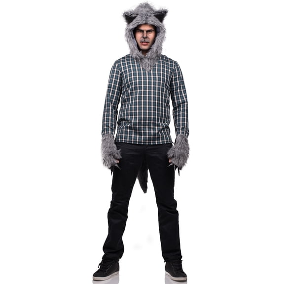 Werewolf Accessory Adult Hood, Gloves and Tail Kit Adult