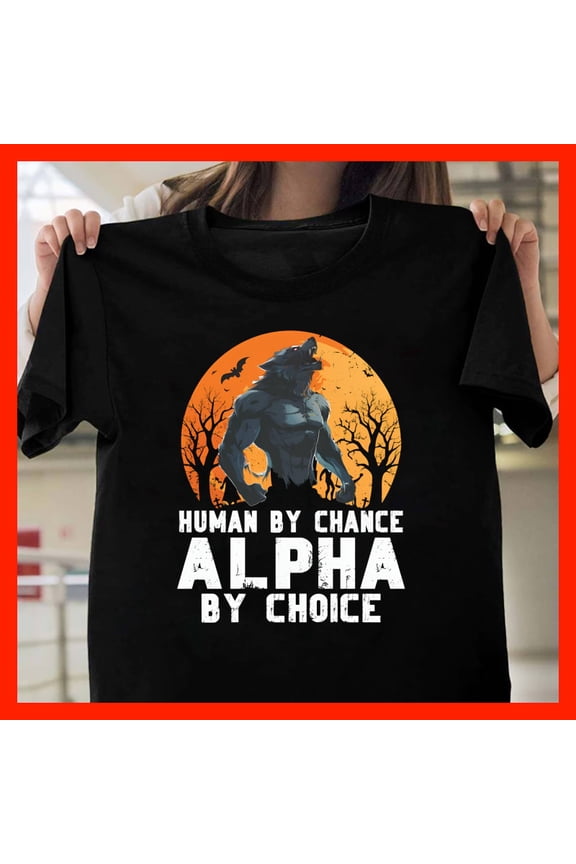 Werewolf Alpha T-Shirt - Howling Moon Graphic Tee T1089, for men and women, Extended Sizes Up to 5XL