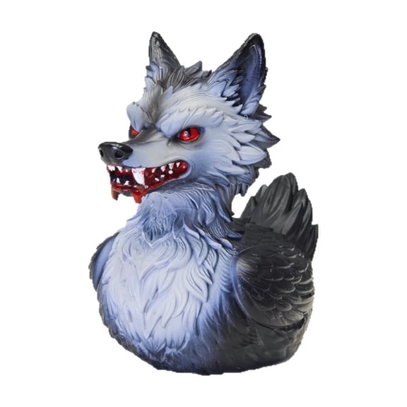 Werewolf Duck Resin Figurine, 2.96-Inch Wolf-Rubber Hybrid Collectible Ornament