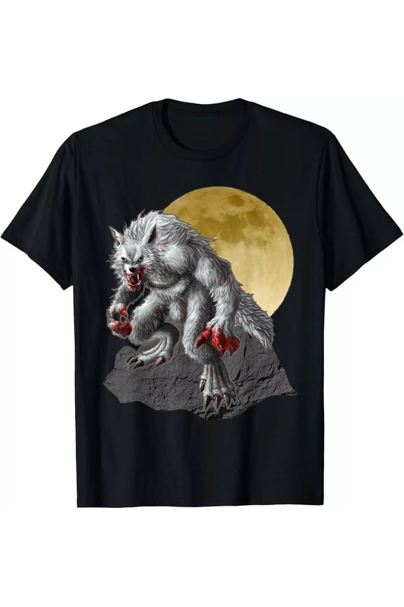 Werewolf Full Moon Scary Angry Wolf Halloween Gifts T-Shirt