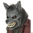 thumbnail image 1 of Werewolf Gray Plastic Halloween Ani-Motion Costume Mask, for Adult, 1 of 4