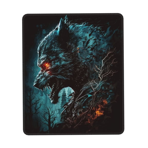 Werewolf Howling Night Cool Wolf Gaming Mouse Pad 10 x 12 inch Rectangle Computer Mousepad Mat Non-Slip Rubber Base for Office Laptop PC