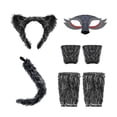 thumbnail image 1 of Werewolf Mask Tail Gloves Accessory Set - Gray Transformative Dress Up Kit for Halloween Masquerade Parties Fantasy Events, 1 of 6