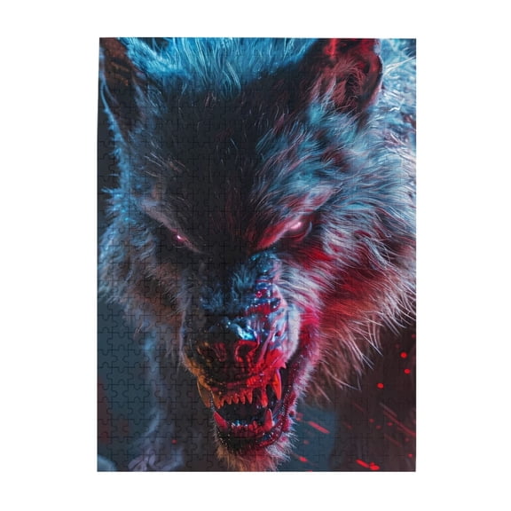 Werewolf Monsters Creature Fangs 500-Piece Wooden Jigsaw Puzzle for Adults, Fun & Challenging Family Game, Stylish Wall Decor & Holiday Gift