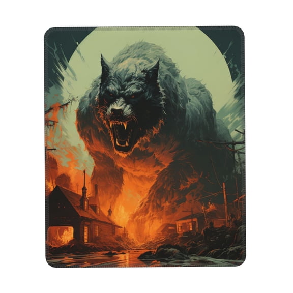 Werewolf Night Cool Art Gaming Mouse Pad 10 x 12 inch Rectangle Computer Mousepad Mat Non-Slip Rubber Base for Office Laptop PC