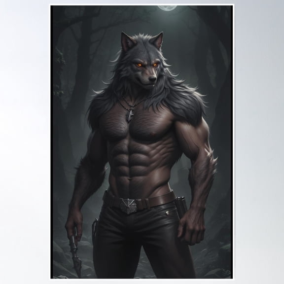 Werewolf Poster Wall Art, Modern Wall Decor, 24x36 UNFRAMED