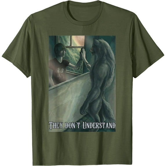 Werewolf Ripping Meme Alpha Wolf Werewolf Literally Me Unisex T-Shirt for Men Women Kids Toddler,Military Green Color,Size 2XL