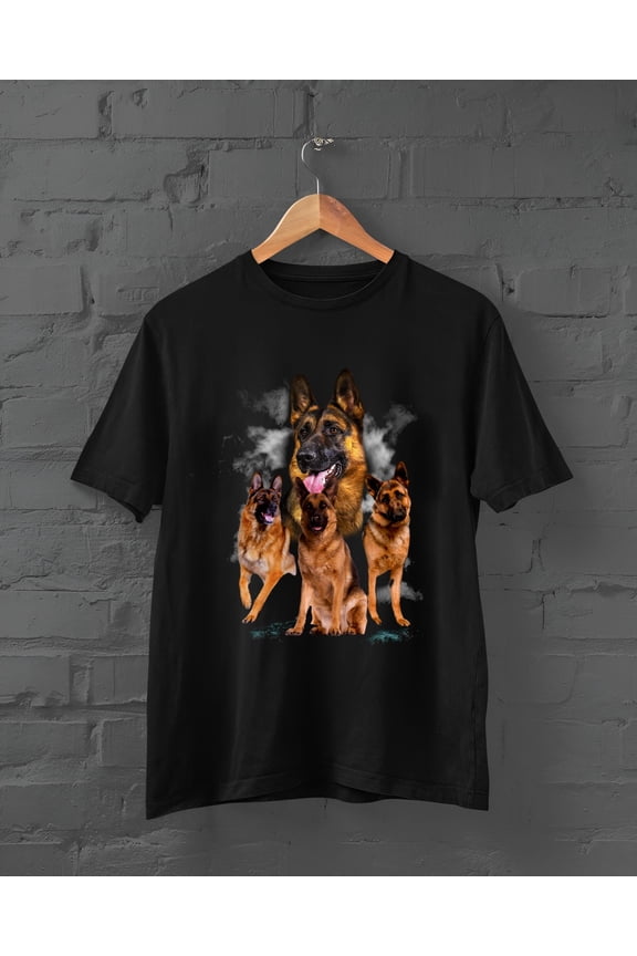 German Shepherd Montage For Dog Lovers Mens T-Shirt 100% Cotton