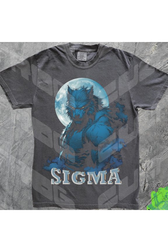 Werewolf Sigma 90s Graphic Shirt Retro Wolf Tshirt Dark Art Tee Meme Shirt Funny Gag Gift