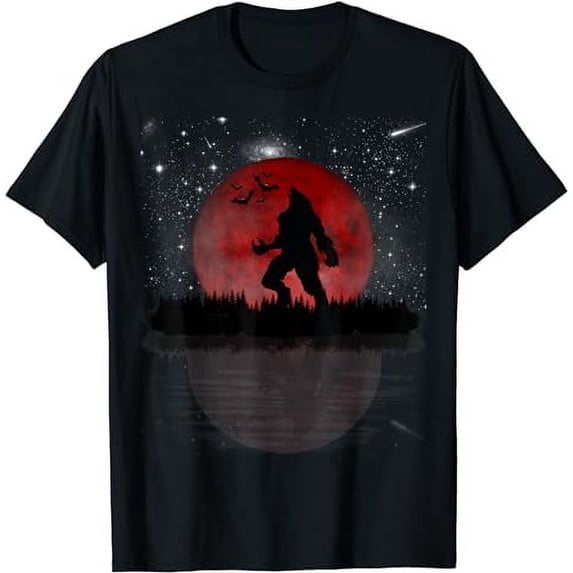 Werewolf Under A Full Blood Moon Howling Starry Sky T-Shirt