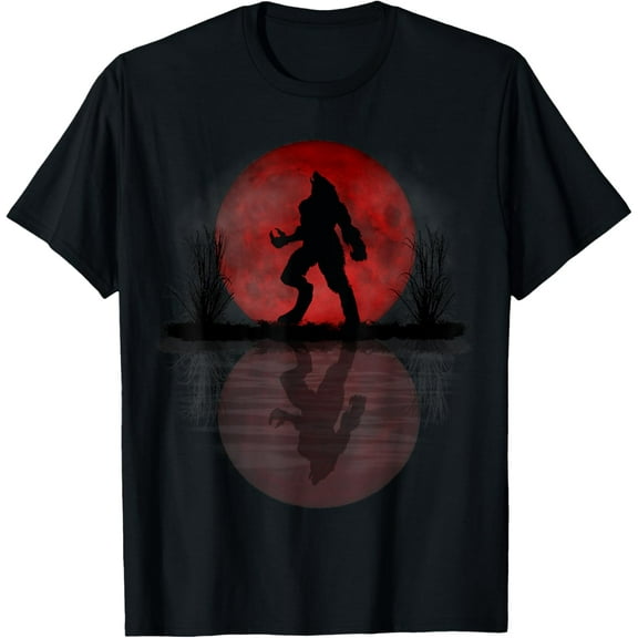 Werewolf Under A Full Blood Moon Howling Tee T-Shirt100% pure cotton short-sleeved shirt for both men and women