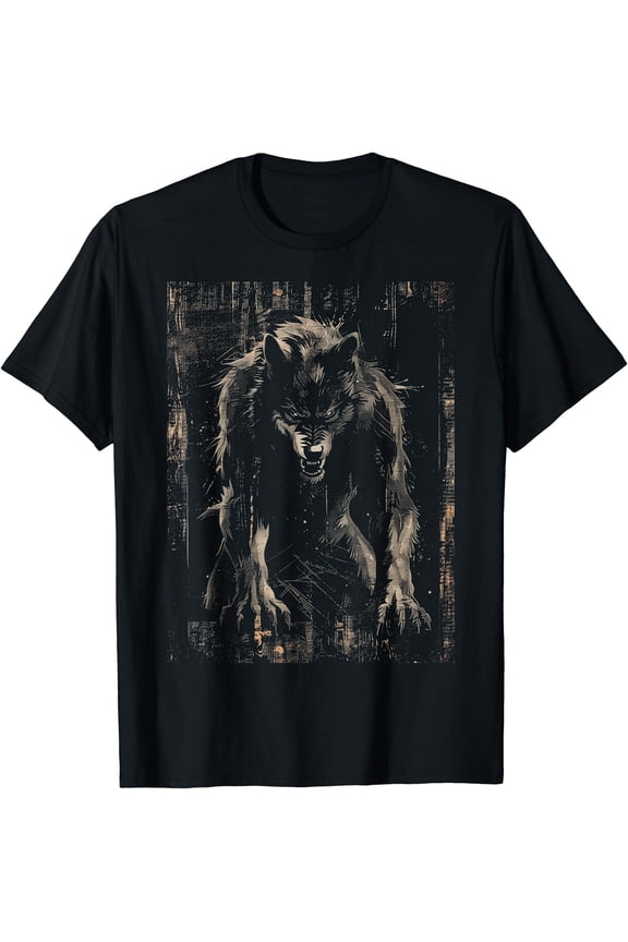 Werewolf Wolf Howling at Full Moon T-Shirt, Unisex T-Shirt