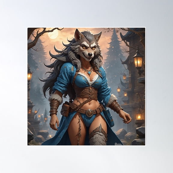 Werewolf Women Poster Wall Art, Modern Wall Decor, 16x16 UNFRAMED