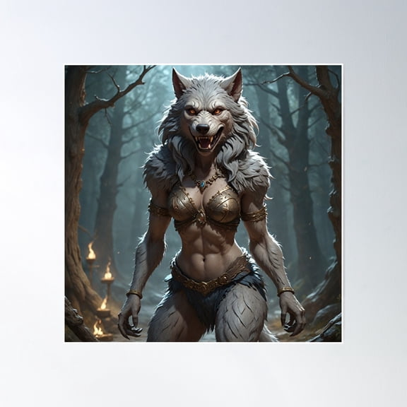 Werewolf Women Poster Wall Art, Modern Wall Decor, 16x16 UNFRAMED