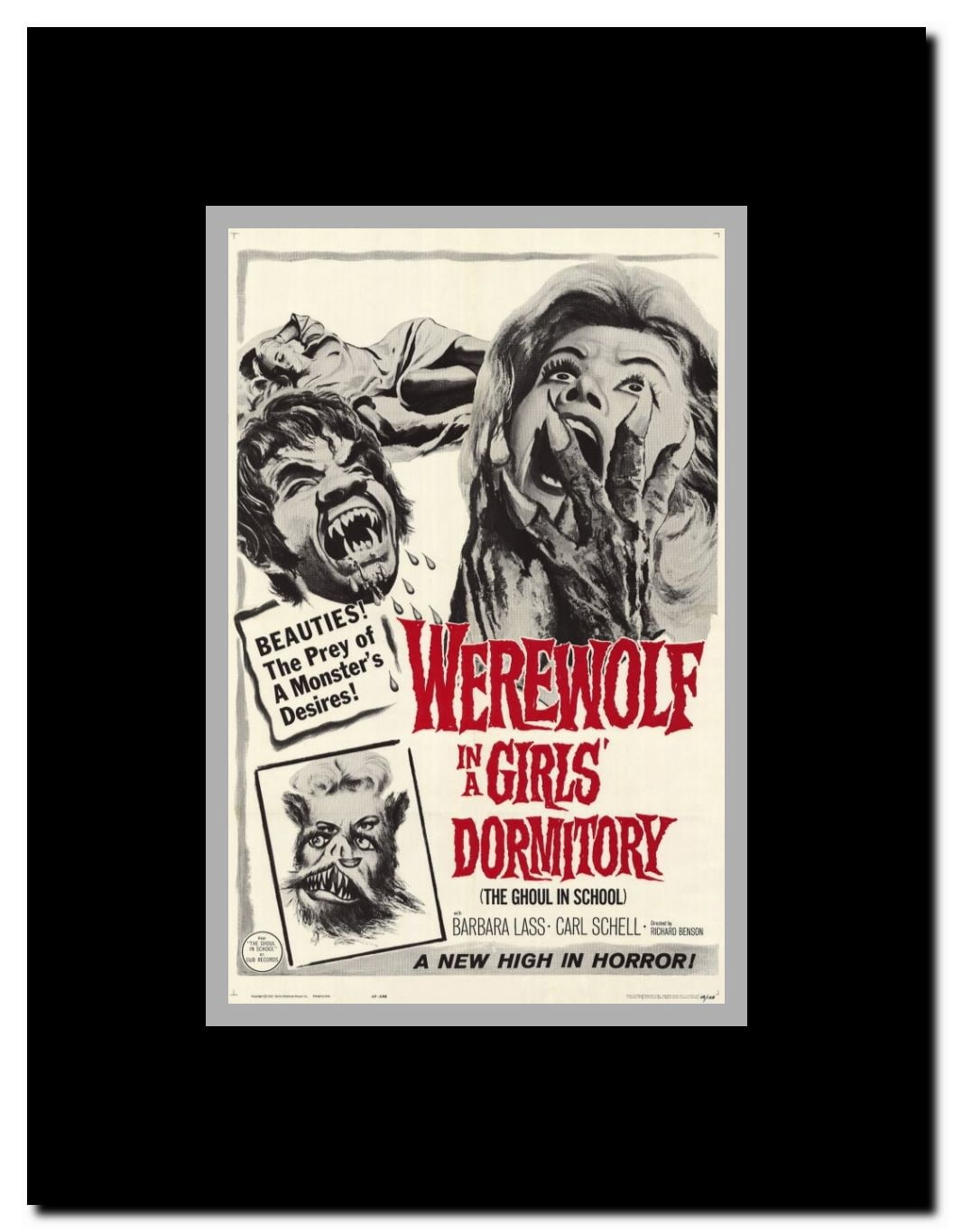 Werewolf in a Girl's Dormitory Framed Movie Poster