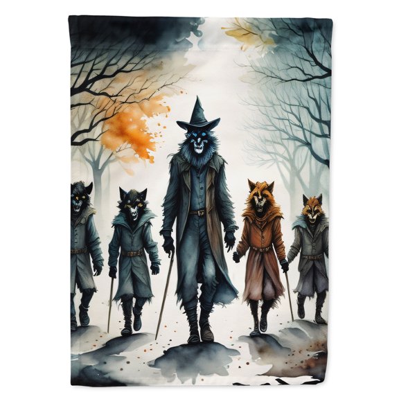 Werewolves Spooky Halloween House Flag 28 in x 40 in