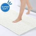thumbnail image 1 of Evlmd Bathroom Rugs, Chenille Bath Rug, Soft Short Plush Bath Mat, Soft Shower Mat Water Absorbent Shower Mat, Quick Dry Machine Washable(Off White, 24" x 60"), 1 of 6
