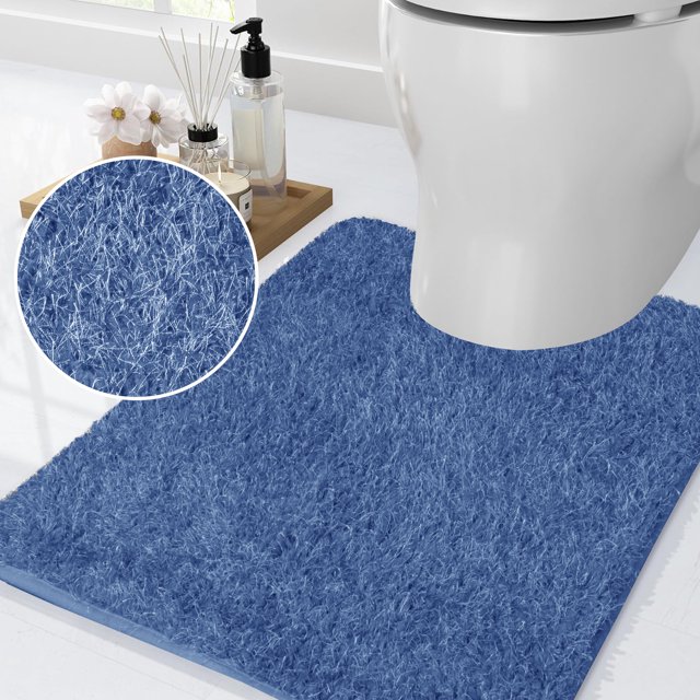Wergifts New Blue Bathroom Rugs Mat, Large Bath Rug for Bathroom Floor