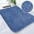 thumbnail image 1 of Evlmd New Blue Bathroom Rugs Mat, Large Bath Rug for Bathroom Floor Non-Slip, Super Elastic Silk Thread Easier to Dry Bath Shower Mat Runner, Machine Washable Bath Mat, 20" x 32", 1 of 6