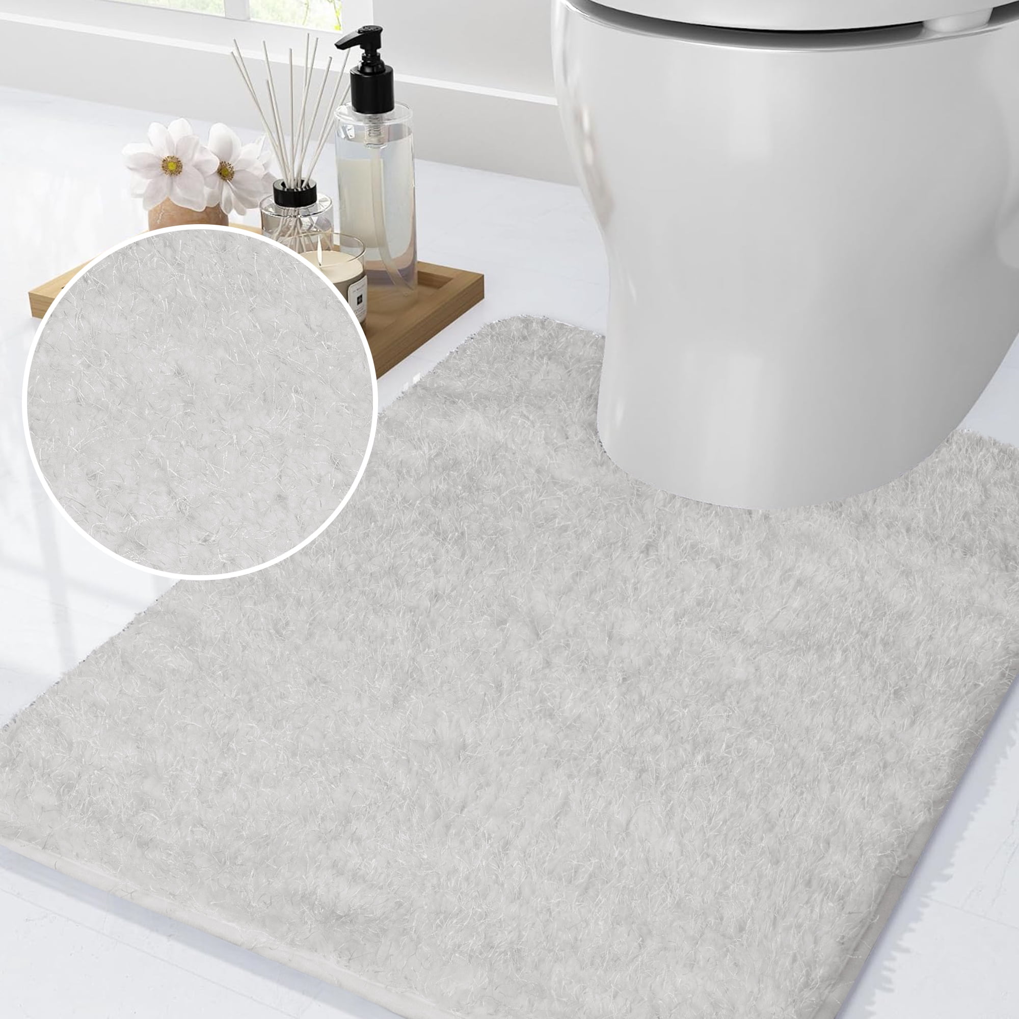 Evlmd New White Bathroom Rugs Mat, Large Bath Rug for Bathroom Floor ...