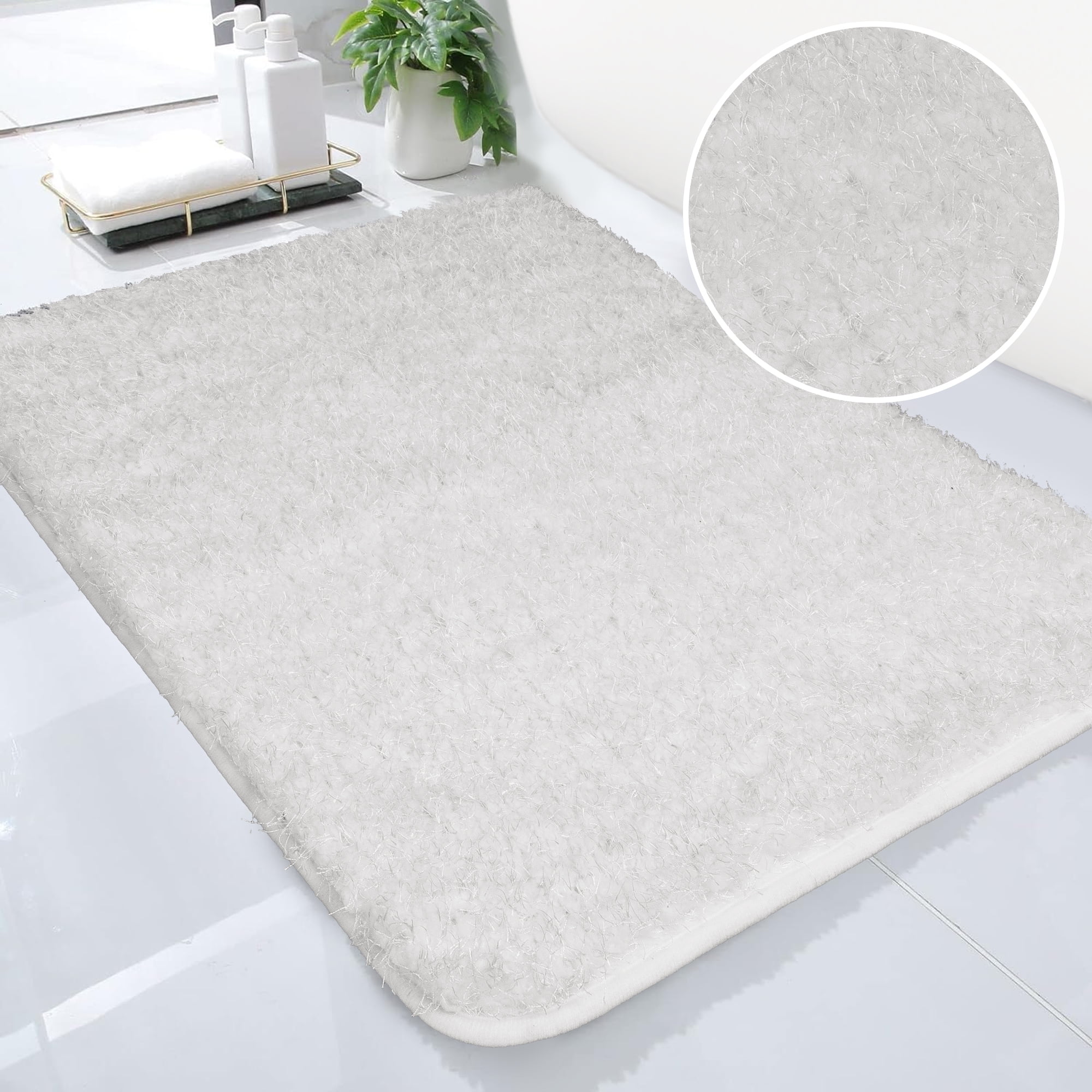 Evlmd New White Bathroom Rugs Mat, Large Bath Rug for Bathroom Floor ...