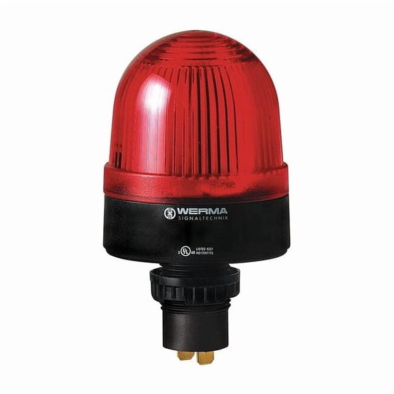 Warning Light, Red, Xenon, 115V AC, 60 FPM, 2 9/32 in Dia., Panel/Conduit 20810067
