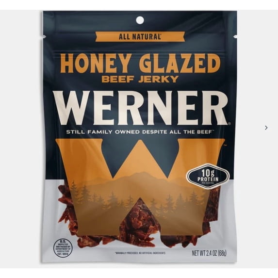 Werner 2.4 oz. All Natural Honey Glazed Beef Jerky