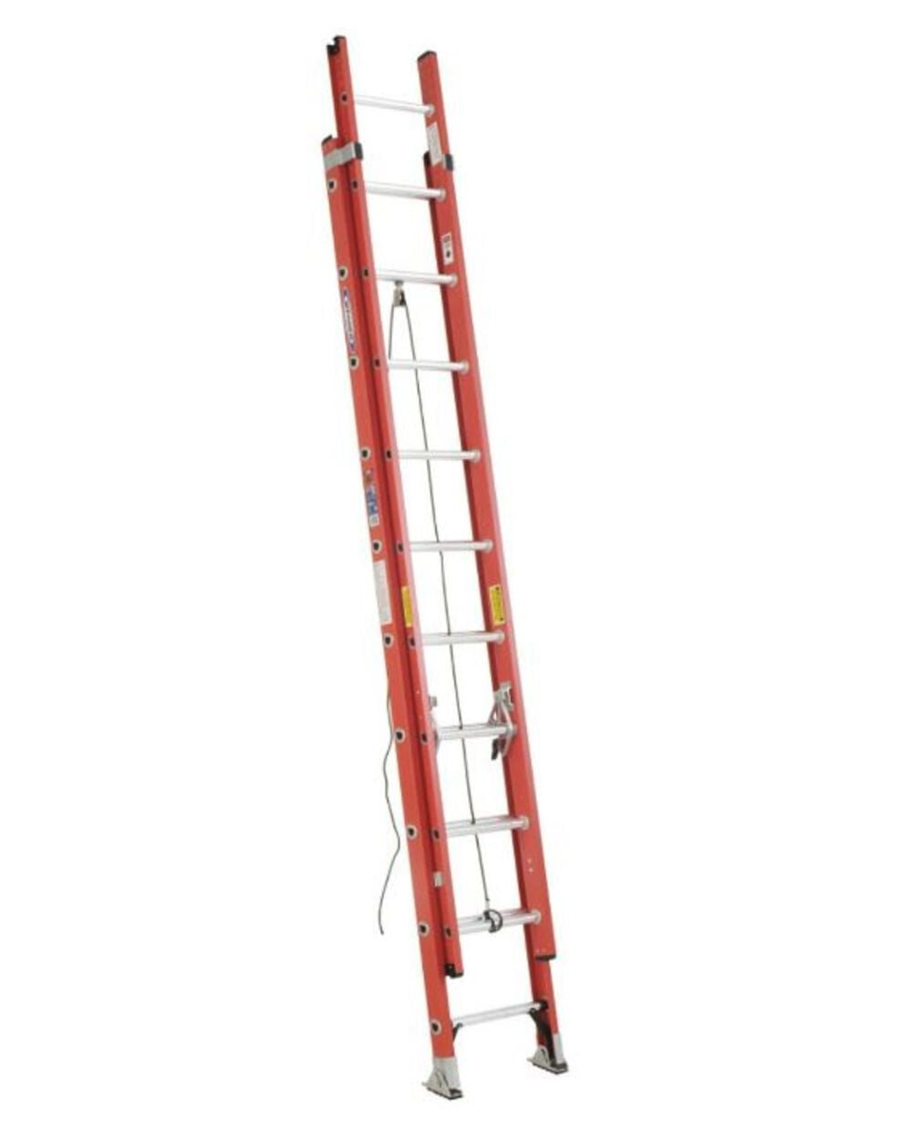 Werner 28 Ft. Type Ia Fiberglass D-Rung Extension Ladder With Werner ...