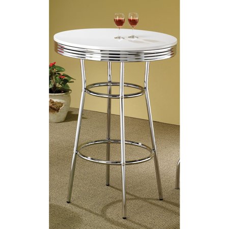 Werner Contemporary Round Bar Table White