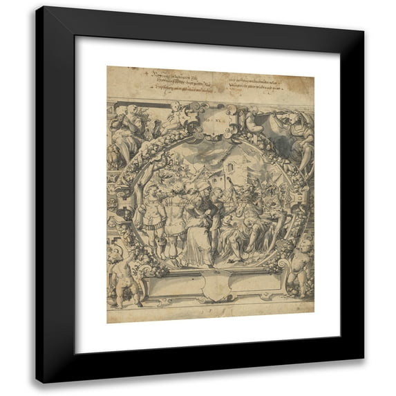 Werner Kuebler the Elder 12x14 Black Modern Framed Museum Art Print Titled - Job on the Dung Hill (1581)