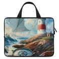 thumbnail image 1 of Lighthouse Compass Symbolism Laptop Sleeve Carrying Bag Diving Fabric Cover 10inch, 1 of 5
