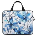 thumbnail image 1 of Werpe Blue Flower Pattern Diving Fabric Neoprene Laptop Sleeve Carrying Bag 13inch, 1 of 5