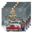 thumbnail image 1 of Werpe Christmas Tree Cloth Napkins Polyester Farmhouse Party Dining Table Decor Set Reusable Machine Washable Fabric Events 2 PCS, 1 of 7