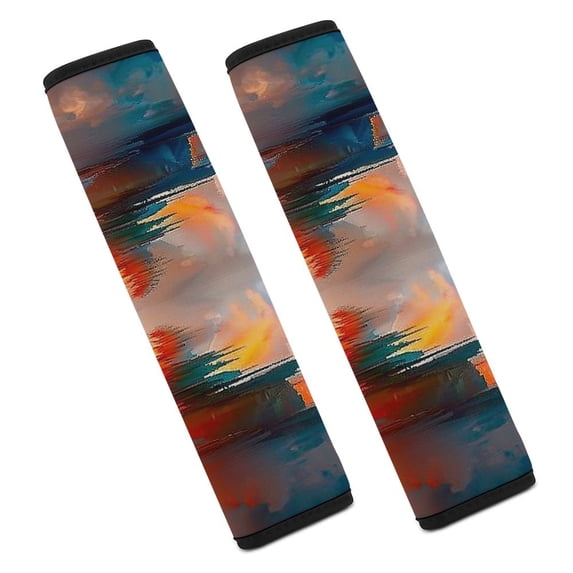 Werpe Clouds Water Reflection Car Safety Belt Shoulder Pad Interior Decor Funny Ideal for Car Accessories 2Pcs