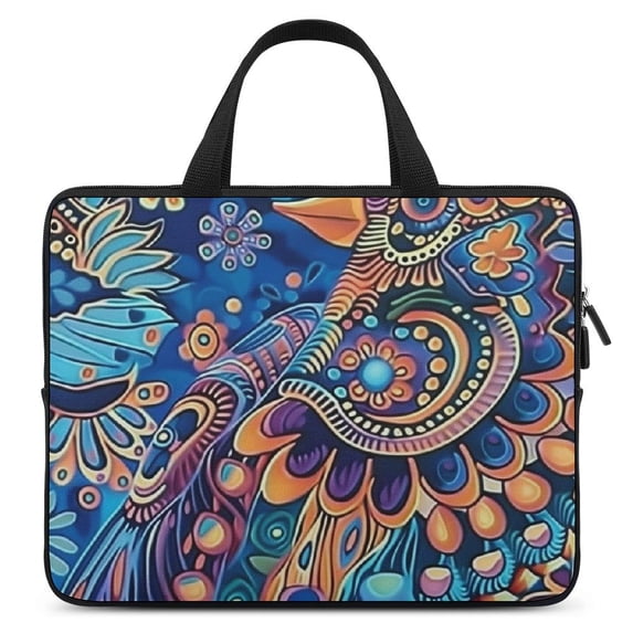Werpe Colorful Bird Diving Fabric Laptop Bag Carrying Case for Travel and Commute 12inch