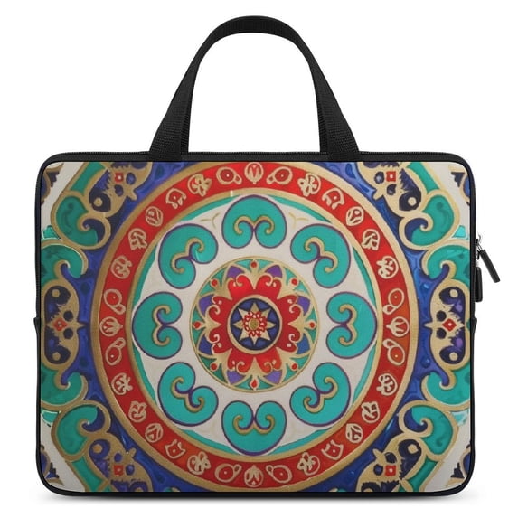 Werpe Egyptian Art Neoprene Laptop Sleeve Bag Diving Fabric Tablet Cover with Carry Handle 12inch