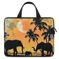 thumbnail image 1 of Werpe Elephants Palm Trees Sunset Neoprene Laptop Bag Diving Fabric Tablet Cover Computer Protective Handle Case 17inch, 1 of 5