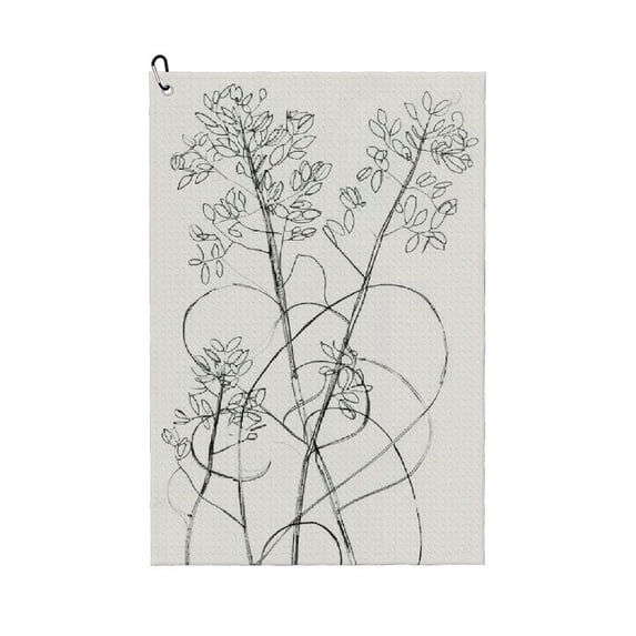 Werpe Fine Foliage Lace Golf Towel with Carabiner Clip - Premium Absorbent Quick-Drying Design 2PC