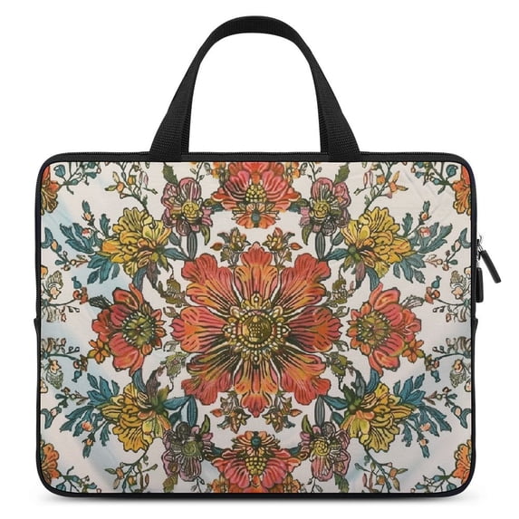 Werpe Flowers Diving Fabric Tablet Cover Neoprene Laptop Sleeve Carrying Bag 15inch