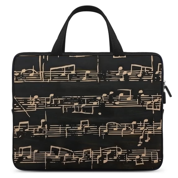 Werpe Music Notes Diving Fabric Laptop Carrying Bag Computer Protective Handle Case 15inch