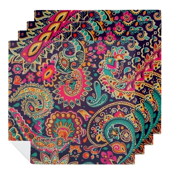 Werpe Paisley Pattern Polyester Cloth Napkins for Farmhouse Dining Table Decor - Reusable and Machine Washable Fabric Ideal for Events 2 PCS