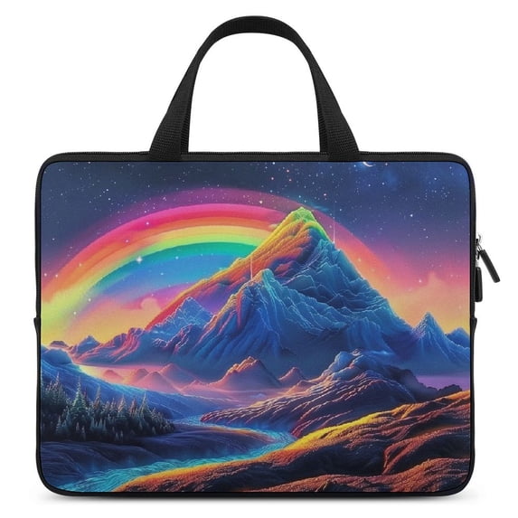 Werpe Rainbow Stars Diving Fabric Laptop Carrying Bag Computer Protect Case 13inch