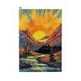 thumbnail image 1 of Werpe Sunset Trees Mountain Golf Towel Gift for Men Birthday Golfing Accessory 2PC, 1 of 7